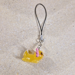 Handyanhänger Axolotl gelb Geschenkidee 