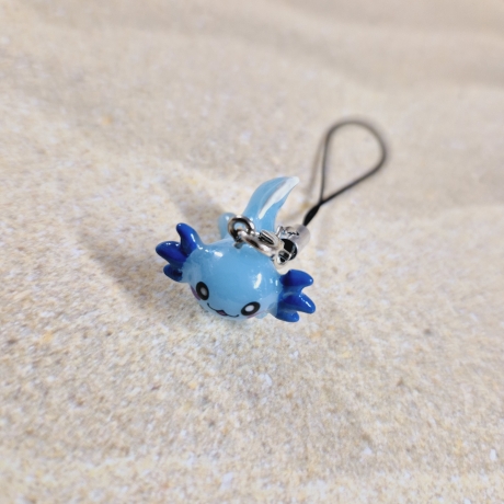 Handyanhänger Axolotl blau Geschenkidee 