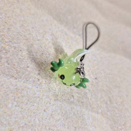 Handyanhänger Axolotl grün Geschenkidee 
