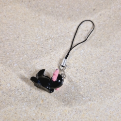 Handyanhänger Axolotl schwarz Geschenkidee 