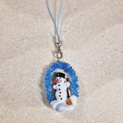 Handyanhänger Schneemann Geschenkidee Weihnachten Wichteln