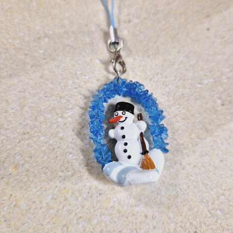 Handyanhänger Schneemann Geschenkidee Weihnachten Wichteln
