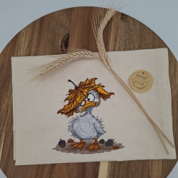 Küchenhandtuch Geschirrtuch Ente Herbst 