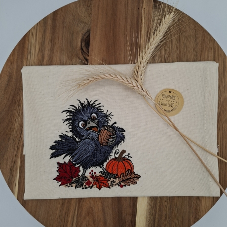 Küchenhandtuch Geschirrtuch Rabe Herbst
