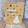 Weihnachtskarte mit Tannenbaum aus Holz