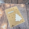 Weihnachtskarte mit Tannenbaum aus Holz