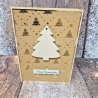 Weihnachtskarte mit Tannenbaum aus Holz