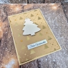 Weihnachtskarte mit Tannenbaum aus Holz