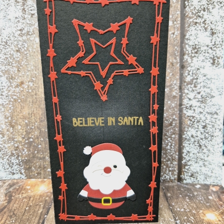 Weihnachtskarte Slimline Karte Weihnachtsmann Weihnachten 