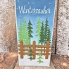 Weihnachtskarte Slimline Karte Wald Bäume Weihnachten 