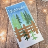 Weihnachtskarte Slimline Karte Wald Bäume Weihnachten 