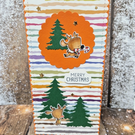Weihnachtskarte Slimline Karte Rentier Weihnachten 