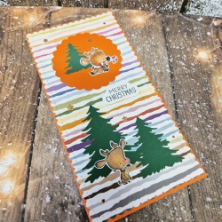 Weihnachtskarte Slimline Karte Rentier Weihnachten 