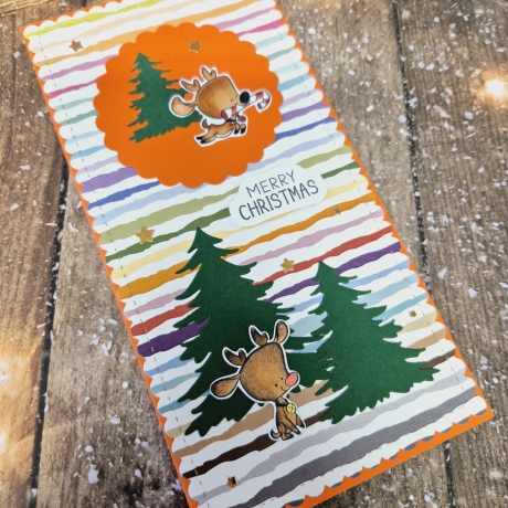 Weihnachtskarte Slimline Karte Rentier Weihnachten 