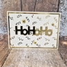 Weihnachtskarte HoHoHo gold creme