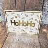 Weihnachtskarte HoHoHo gold creme