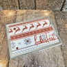 Weihnachtskarte Rentiere Frohes Fest rot weiß