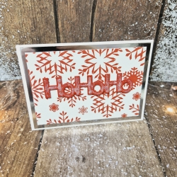 Weihnachtskarte HoHoHo Schneeflocken Weihnachten