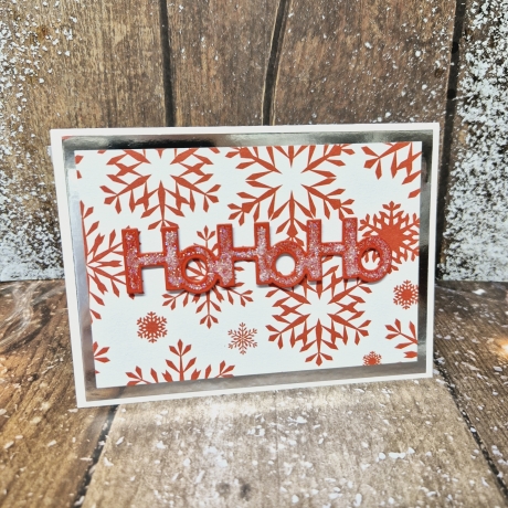 Weihnachtskarte HoHoHo Schneeflocken Weihnachten