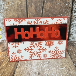 Weihnachtskarte HoHoHo Schneeflocken Weihnachten