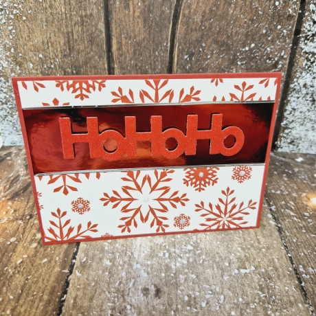 Weihnachtskarte HoHoHo Schneeflocken Weihnachten
