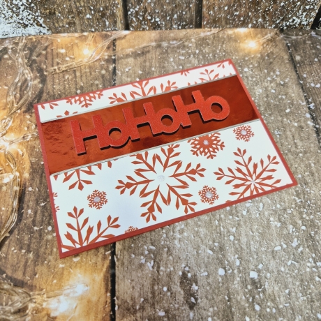 Weihnachtskarte HoHoHo Schneeflocken Weihnachten