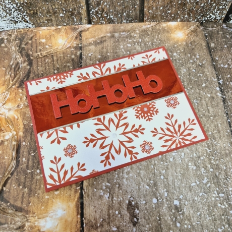 Weihnachtskarte HoHoHo Schneeflocken Weihnachten