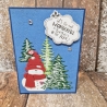 Weihnachtskarte Schneemann Tannenbäume Weihnachten