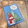 Weihnachtskarte Schneemann Tannenbäume Weihnachten