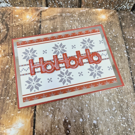 Weihnachtskarte HoHoHo Schneeflocken Weihnachten