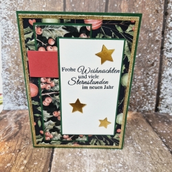 Weihnachtskarte Beeren Sterne Weihnachten 