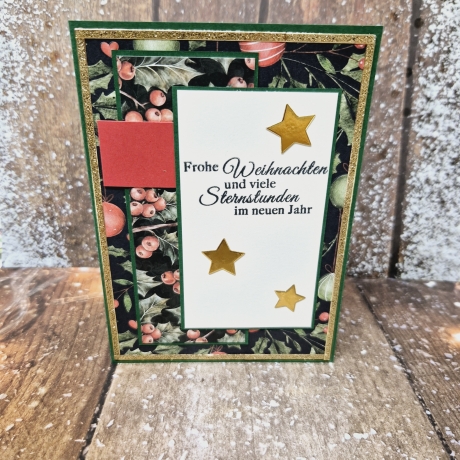 Weihnachtskarte Beeren Sterne Weihnachten 