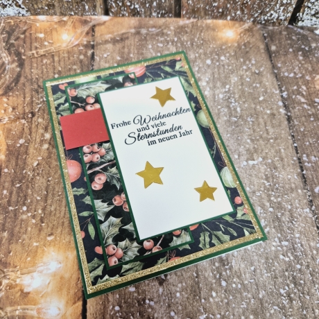 Weihnachtskarte Beeren Sterne Weihnachten 