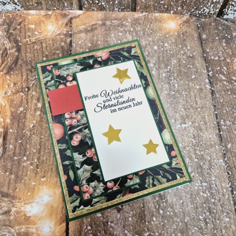 Weihnachtskarte Beeren Sterne Weihnachten 