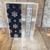 Weihnachtskarte Schneeflocken Weihnachten blau-silber