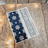 Weihnachtskarte Schneeflocken Weihnachten blau-silber