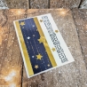 Weihnachtskarte Sterne Weihnachten blau-gold