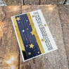 Weihnachtskarte Sterne Weihnachten blau-gold