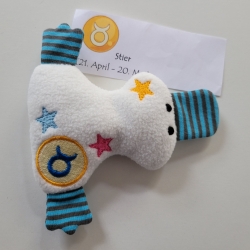 Kuscheltier Ente weiß, Stofftier mit Sternzeichen - Stier