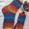 Socken - Gr.40/41- handgestrickt - bunt - Streifen