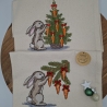 Küchenhandtuch Geschirrtuch Hase Weihnachten 