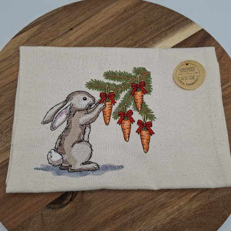 Küchenhandtuch Geschirrtuch Hase Weihnachten 