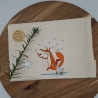 Küchenhandtuch Geschirrtuch Fuchs Huhn Winter