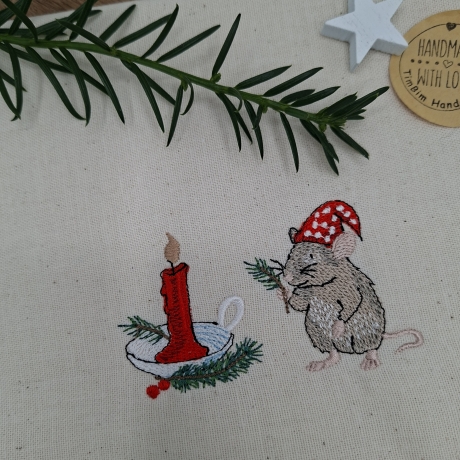 Küchenhandtuch Geschirrtuch Maus Weihnachten 
