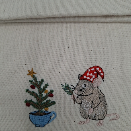 Küchenhandtuch Geschirrtuch Maus Weihnachten 