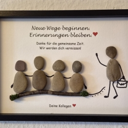 Steinbild zum Abschied – Geschenk für Kollegin oder Kollegen