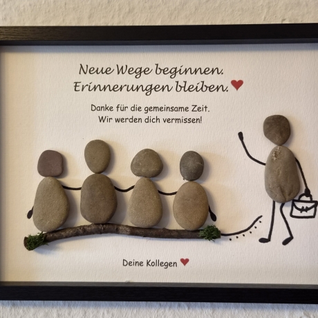 Steinbild zum Abschied – Geschenk für Kollegin oder Kollegen