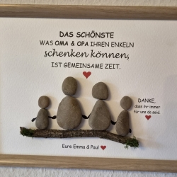 Steinbild für Oma & Opa –personalisiertes Geschenk von den Enkeln