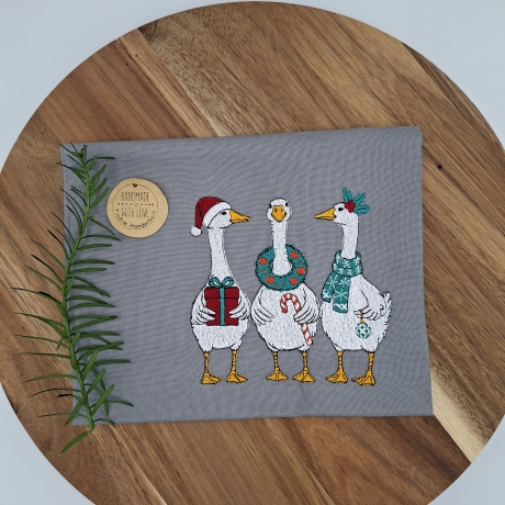 Küchenhandtuch Geschirrtuch Gänse Weihnachten 