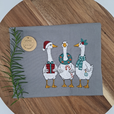 Küchenhandtuch Geschirrtuch Gänse Weihnachten 